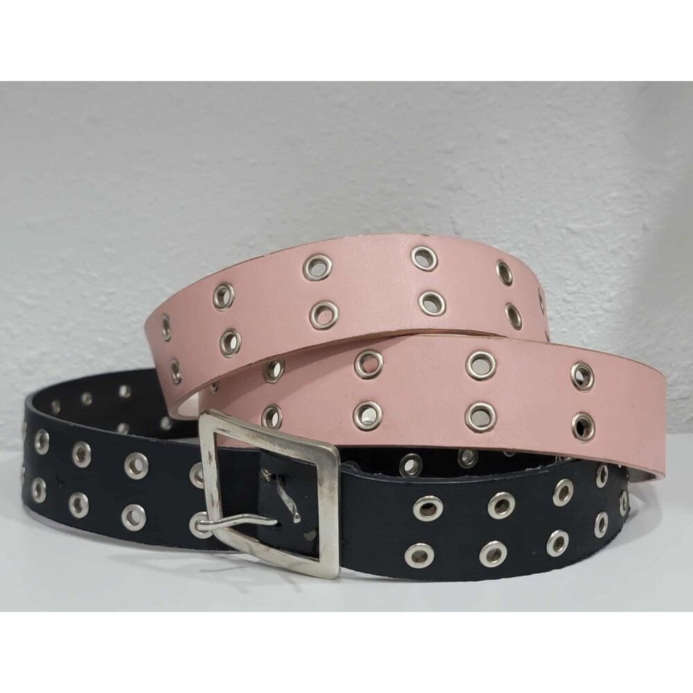 Vintage  Lot of 2 Y2K 90s Pink and Black Skate belts Sizes XS and S